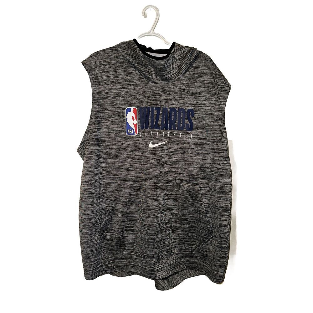 WASHINGTON WIZARDS‎ NBA NIKE WARM-UP SLEEVELESS HOODIE VEST SzXXL [AV1495 032]